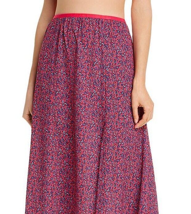 FRENCH CONNECTION Women's Pink and Blue Floral Midi Skirt