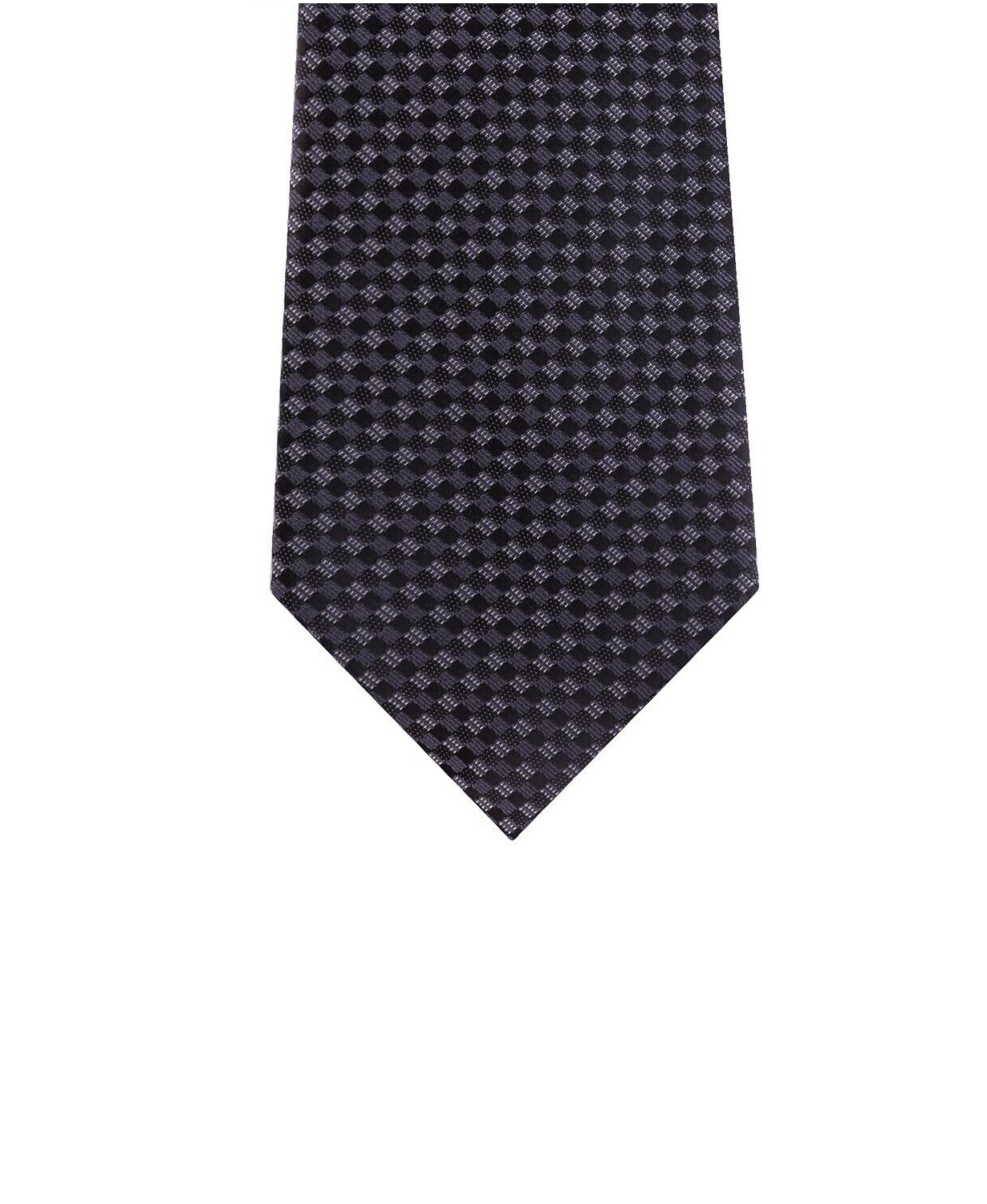 KENNETH COLE Reaction Plaid Black Grey Classic Tie