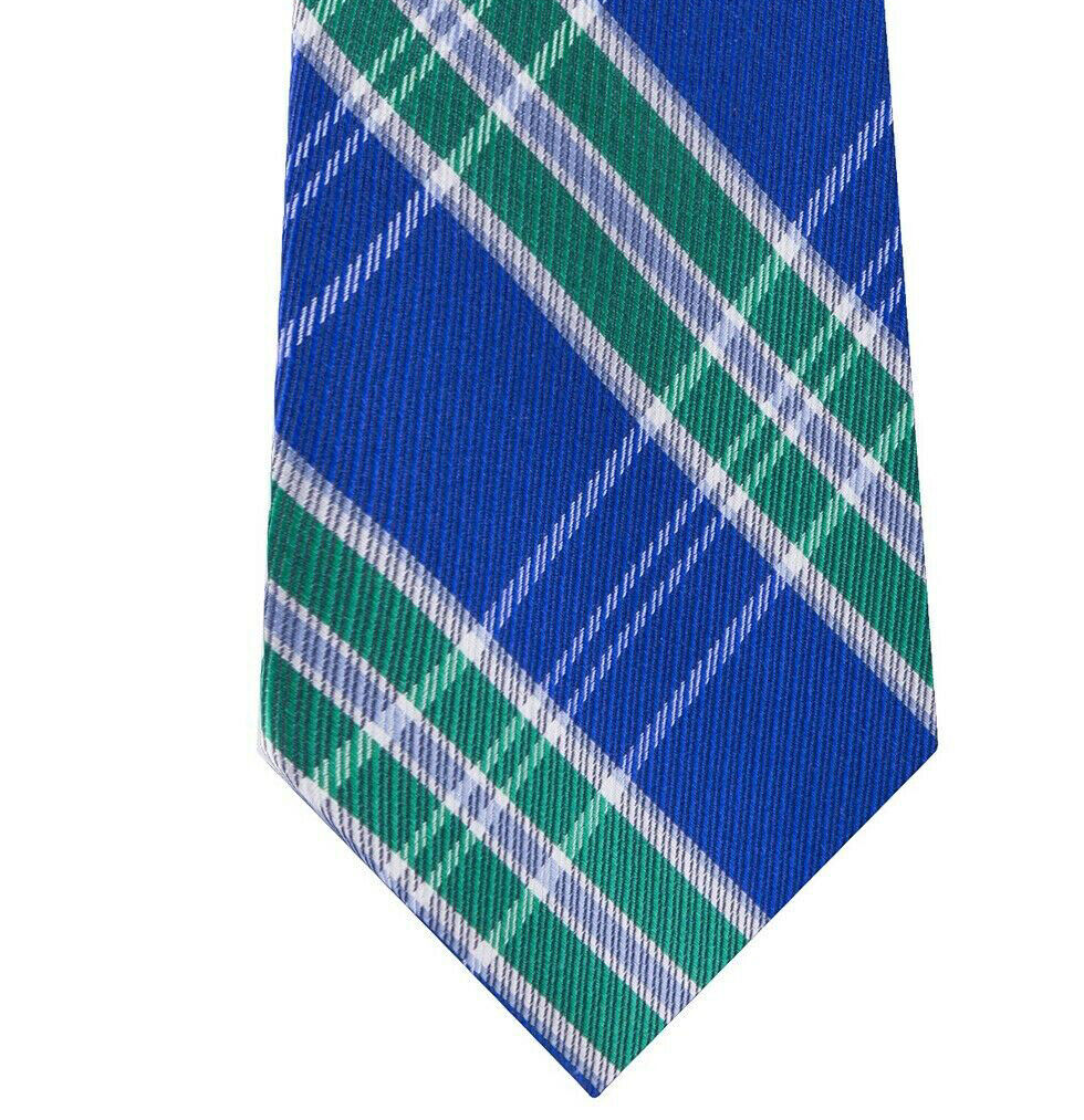 TOMMY HILFIGER Plaid 'Vincent' Green Blue Men's Classic Tie