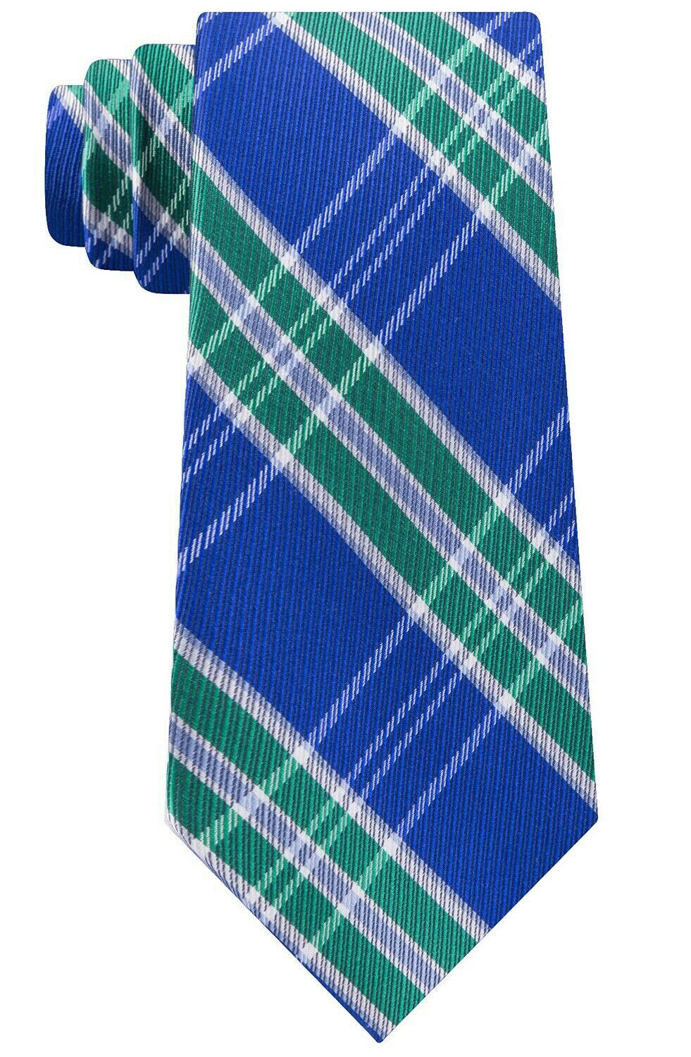 TOMMY HILFIGER Plaid 'Vincent' Green Blue Men's Classic Tie