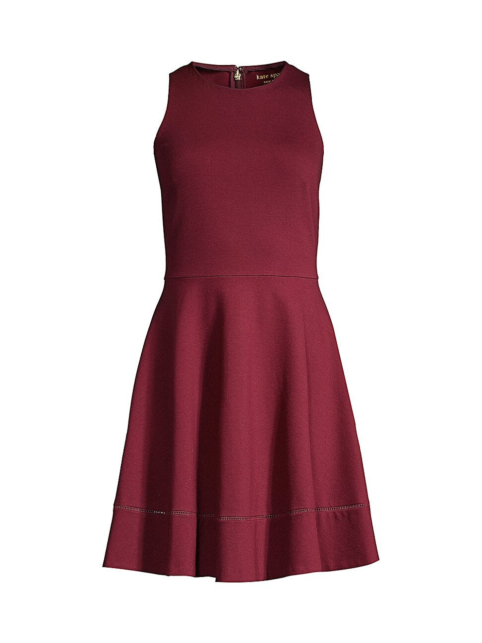 KATE SPADE Women's Ponte Fit and Flare Dress in Deep Fig Red