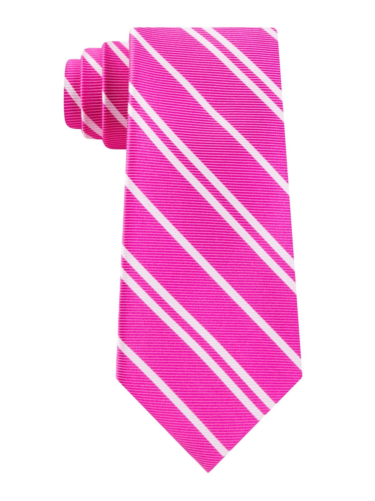 TOMMY HILFIGER Stripe Pink White Men's Classic Tie