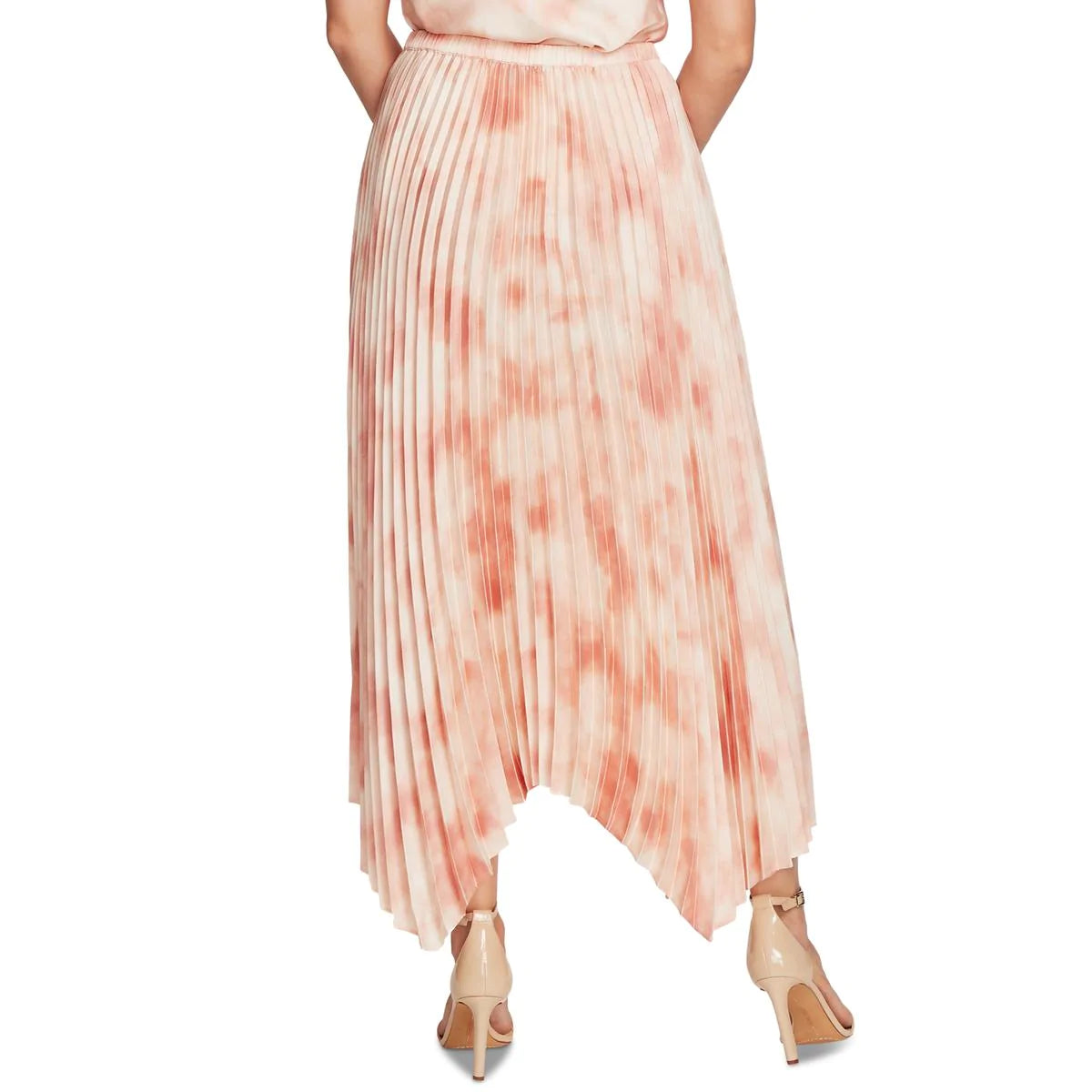 VINCE CAMUTO Women's Tie Dye Pleated Skirt in Tuberose Pink