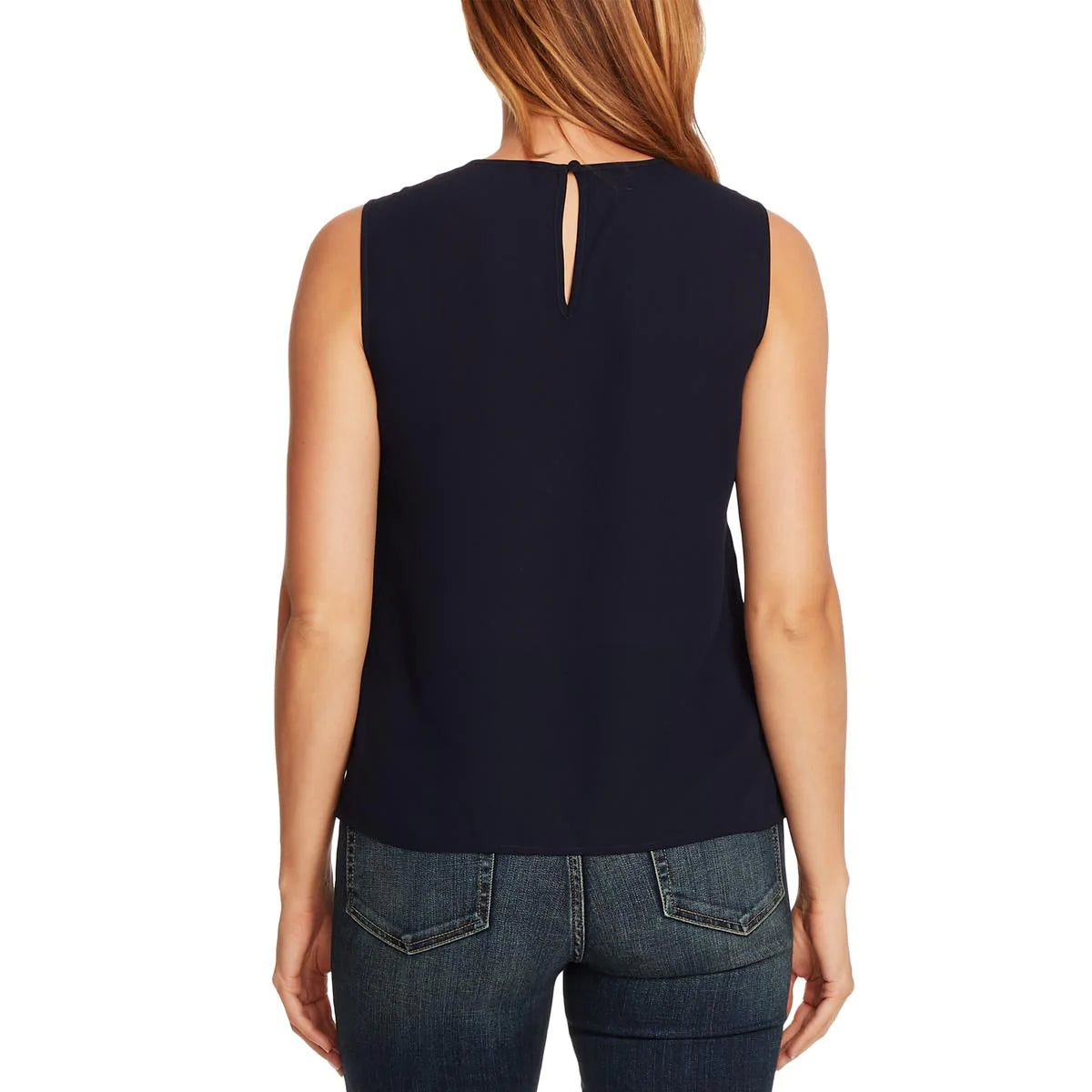 VINCE CAMUTO Women's Embellished Sleeveless top in Night Navy