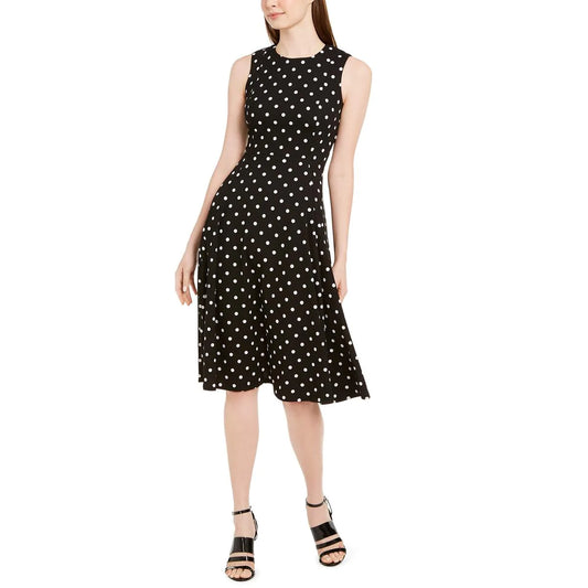 CALVIN KLEIN Women's Polka Dot Fit & Flare Dress