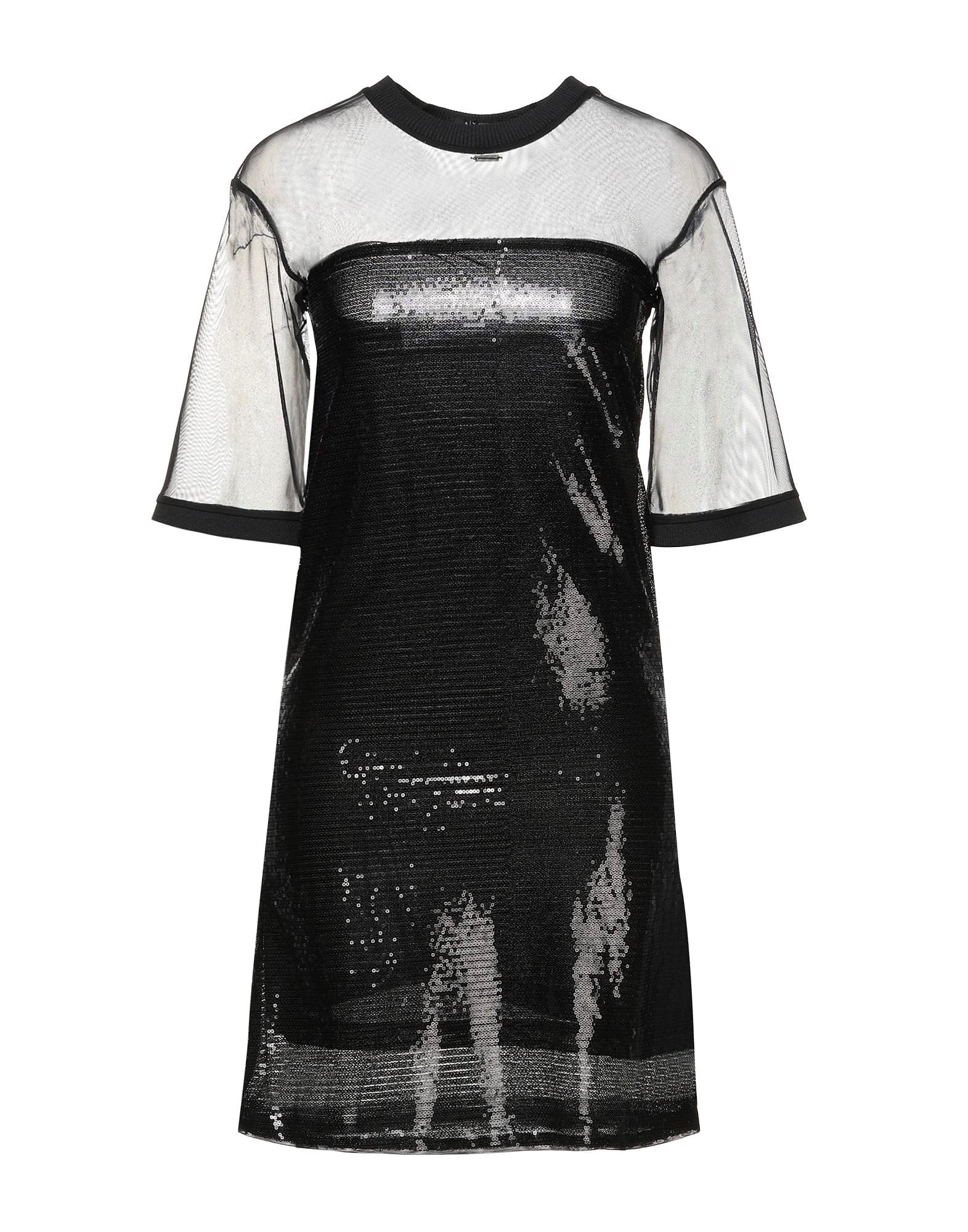 ARMANI EXCHANGE Women s Black Sequin and Mesh Shift Dress Price