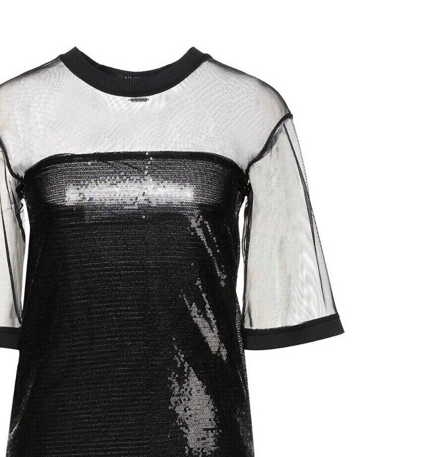 ARMANI EXCHANGE Women s Black Sequin and Mesh Shift Dress Price