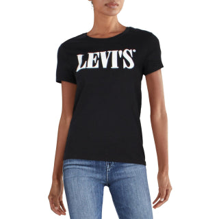 LEVI'S Women's Black with White Logo T-shirt