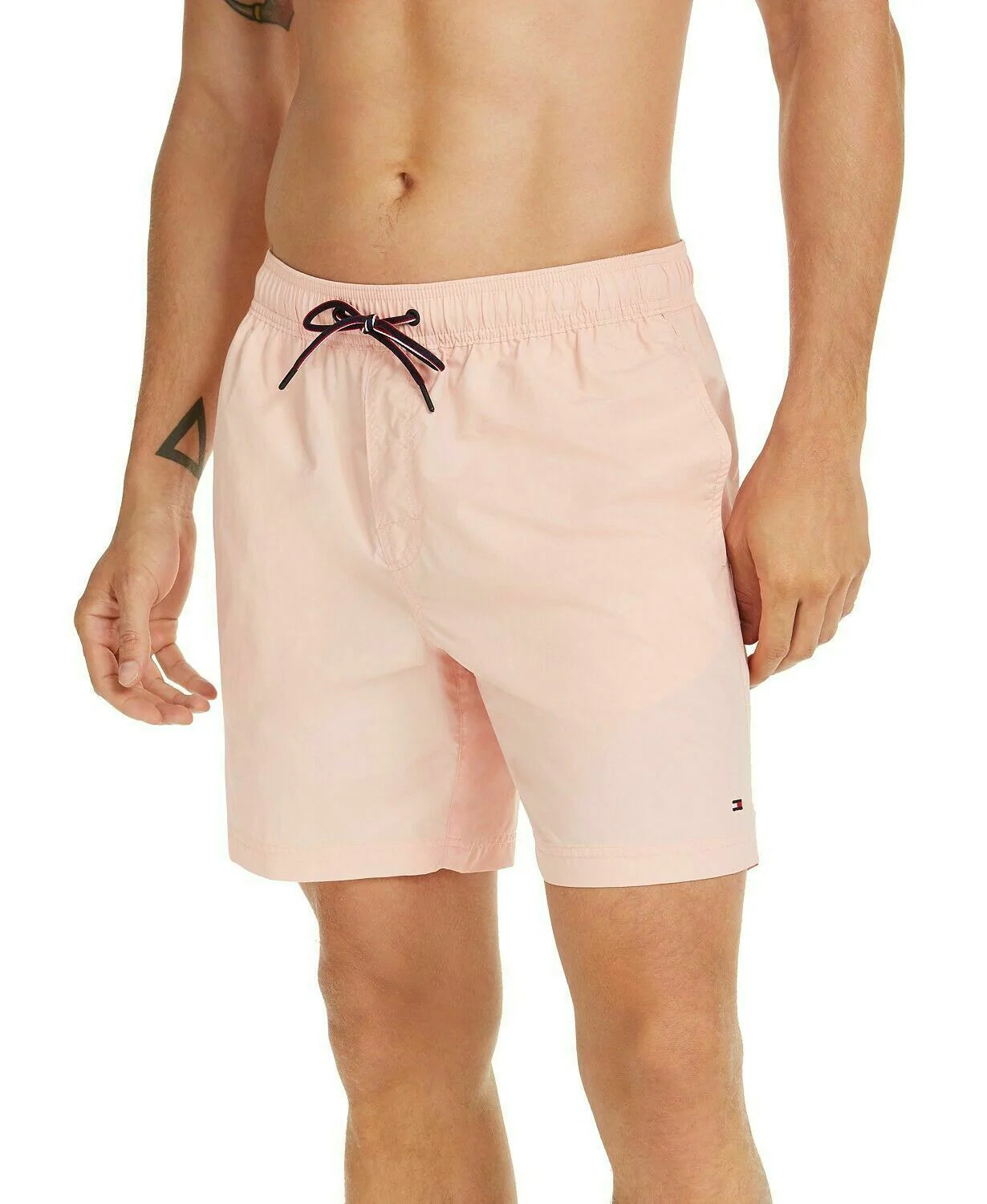 TOMMY HILFIGER Men's Solid Swim Shorts in Salmon Pink