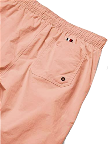 TOMMY HILFIGER Men's Solid Swim Shorts in Salmon Pink