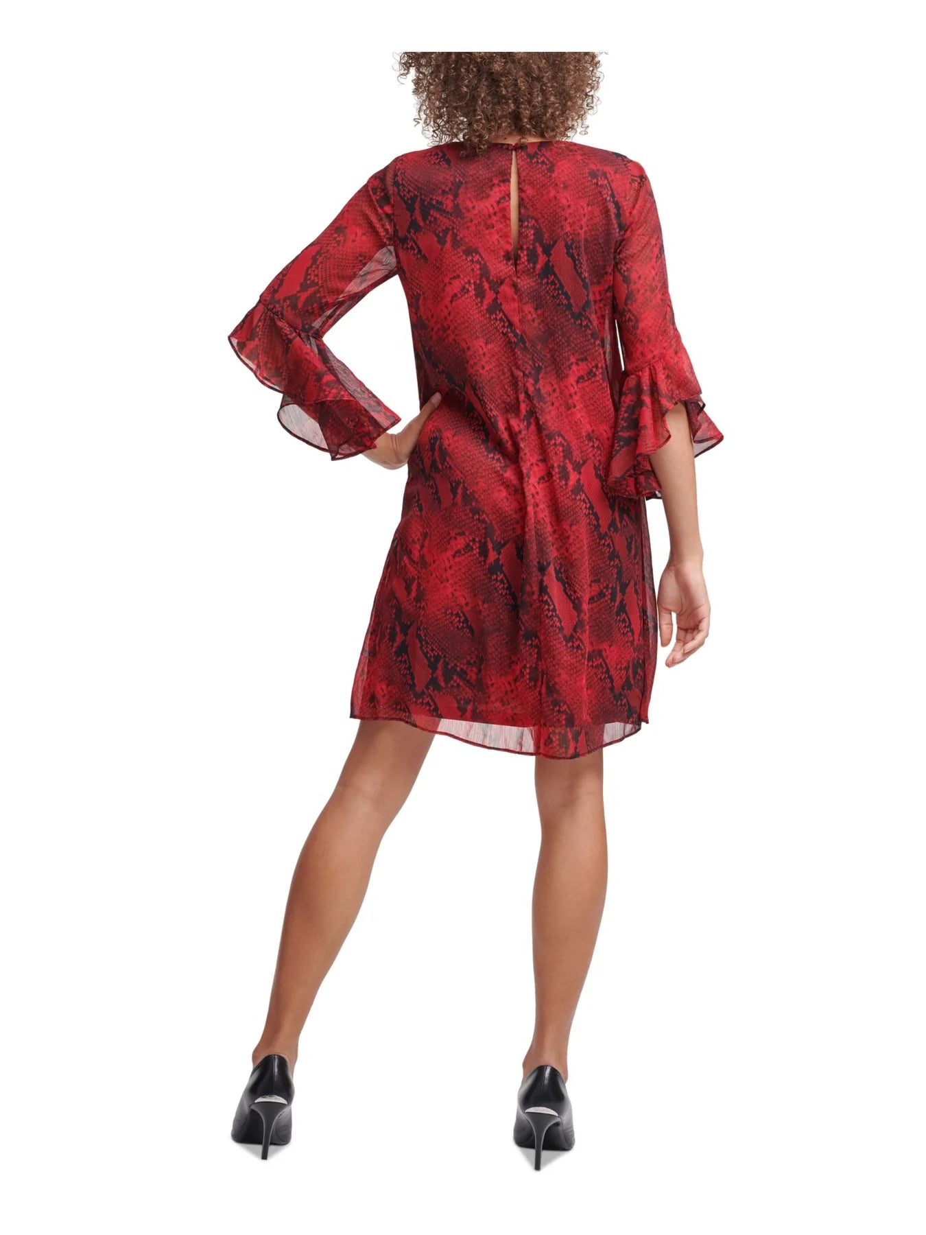 Calvin klein red outlet floral dress