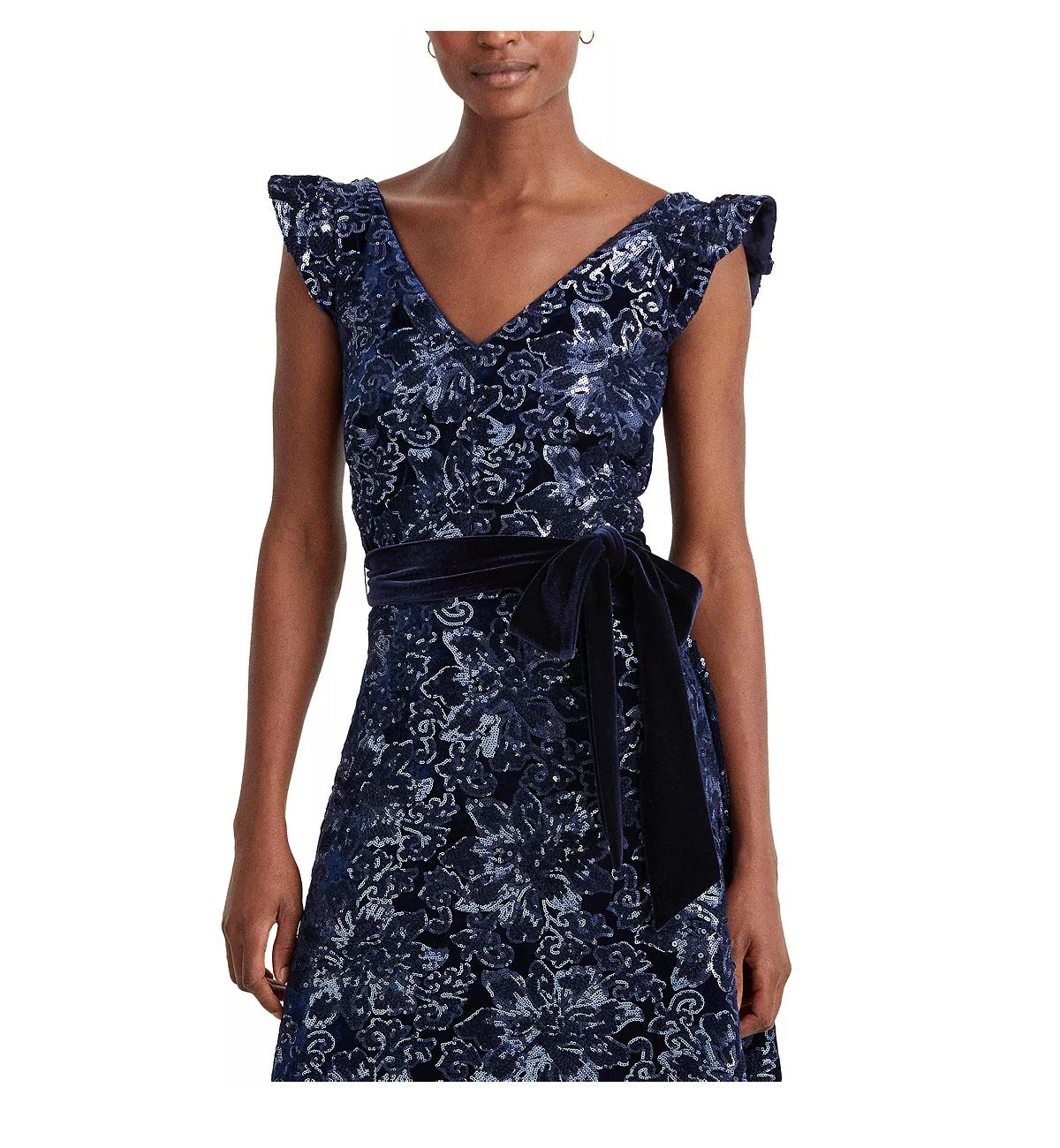 RALPH LAUREN Women s Sequined Velvet Cocktail Dress Price Lane Clearance