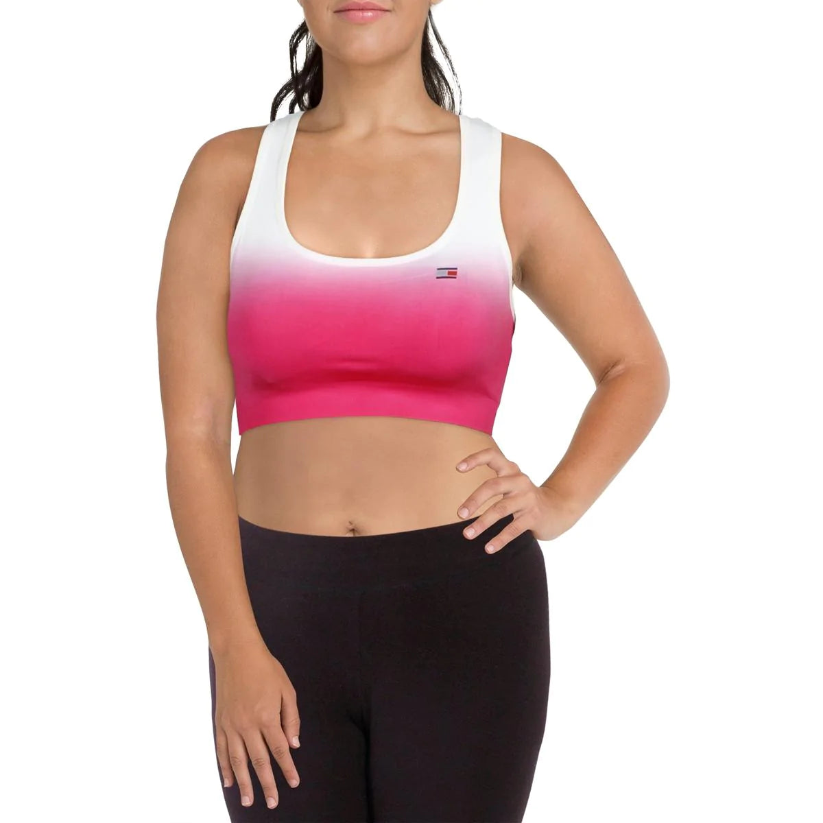 TOMMY HILFIGER SPORT Women's Padded Sports Bra in Pink Ombre