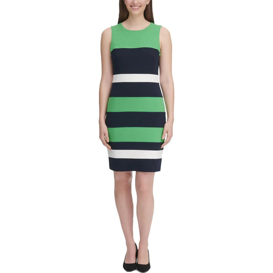 TOMMY HILFIGER Women's Striped Sleeveless Pencil Dress