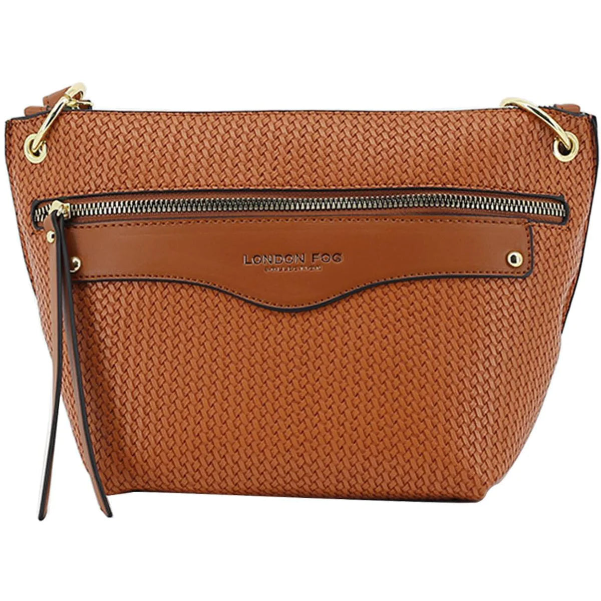 LONDON FOG Aphina Faux Leather Crossbody Bag in Cognac