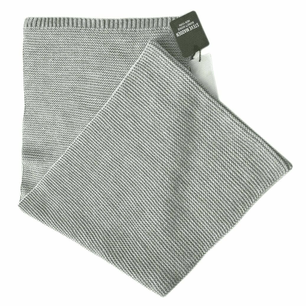 STEVE MADDEN Men's Winter Knitted Scarf with Logo in Grey