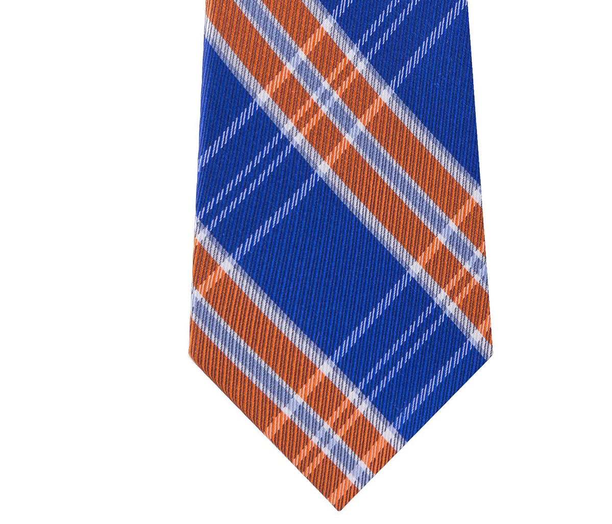 TOMMY HILFIGER Plaid 'Vincent' Orange Blue Men's Classic Tie