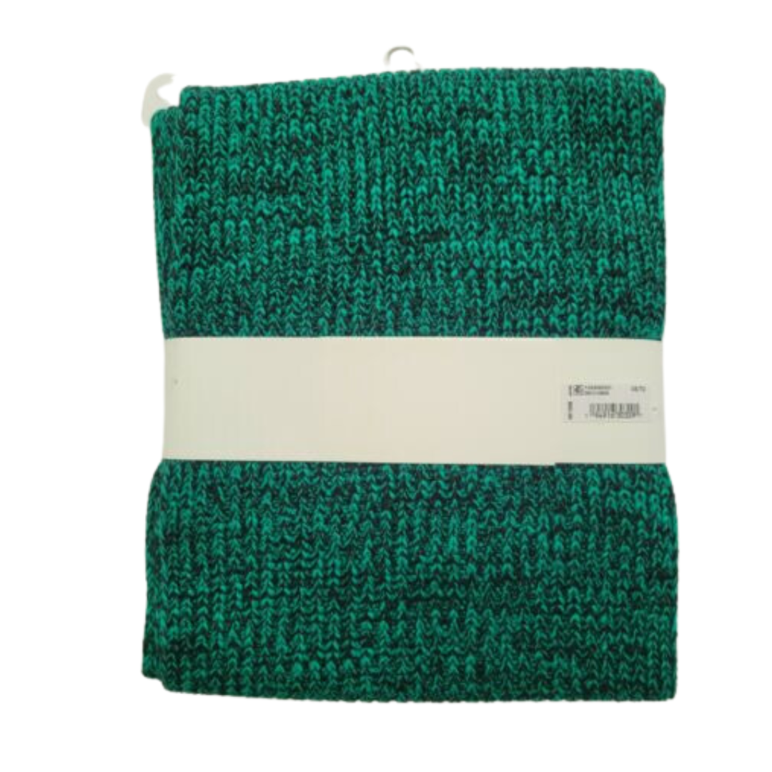 CALVIN KLEIN Men's Winter Knitted Scarf & Beanie Set with Logo in Green