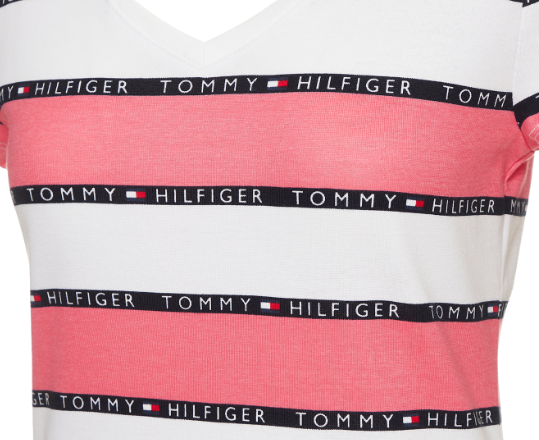 TOMMY HILFIGER Women's Short Sleeved V-Neck Estate Cotton T-Shirt