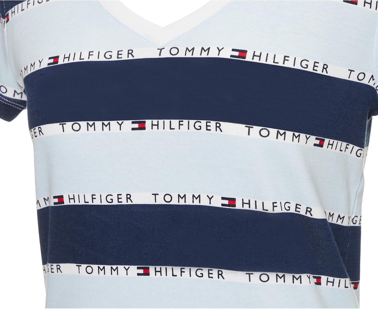 TOMMY HILFIGER Women's Short Sleeved V-Neck Estate Cotton T-Shirt