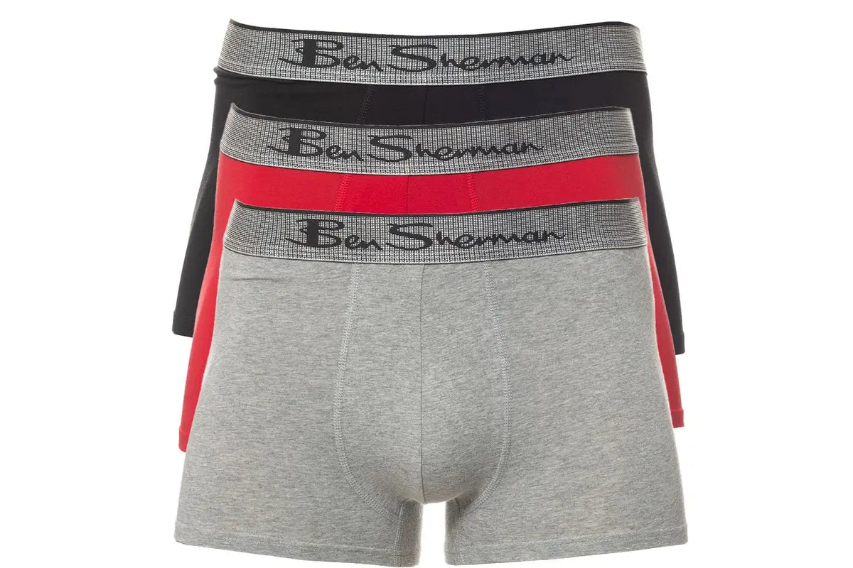 BEN SHERMAN Men's Jett Trunks Underwear 3 Pack - Multicoloured