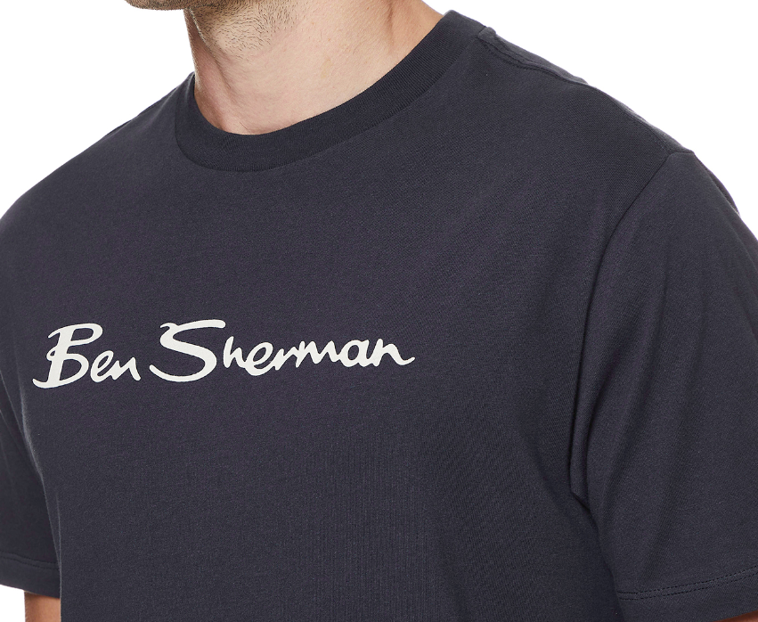 BEN SHERMAN Men's Signature Logo T-Shirt in Dark Navy