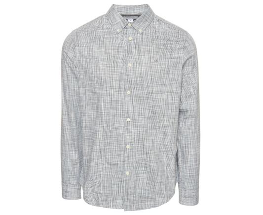 CALVIN KLEIN Vintage Tweed Pattern Men's Long-Sleeved Shirt in Mesclun