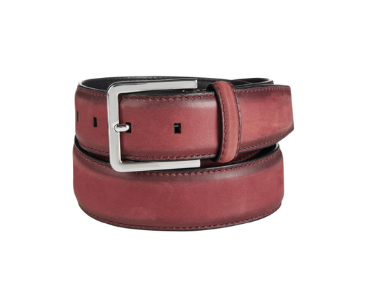 CALVIN KLEIN Men's Leather Belt in Red/Brown Size 32