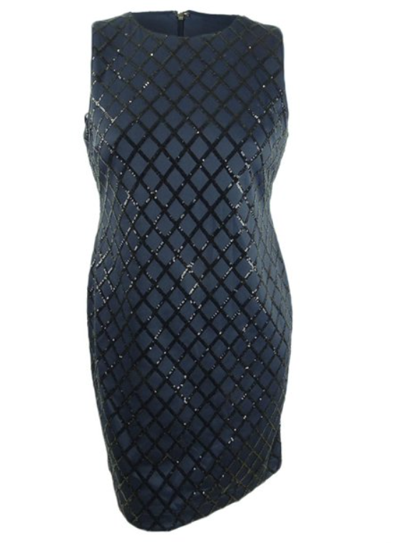 TOMMY HILFIGER Women's Sequin Scuba Cocktail Dress