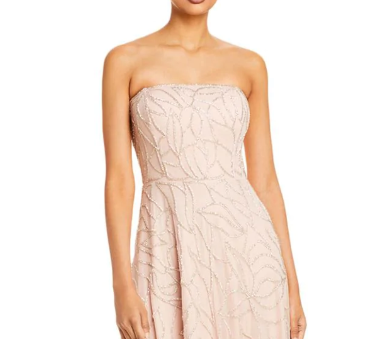 AIDAN MATTOX Women's Beaded Strapless Cocktail Dress