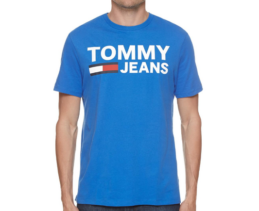 TOMMY JEANS Men's Lockup T-Shirt in River Blue