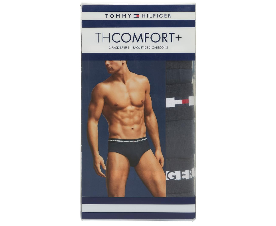 TOMMY HILFIGER Men's TH Comfort+ Briefs Underwear 3 Pack - Dark Navy