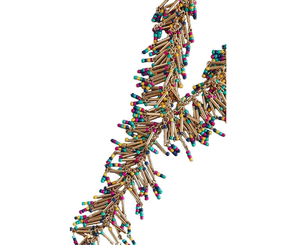 BCBGMAXAZRIA Women's Gold Beaded Toggle Necklace Multi Colour