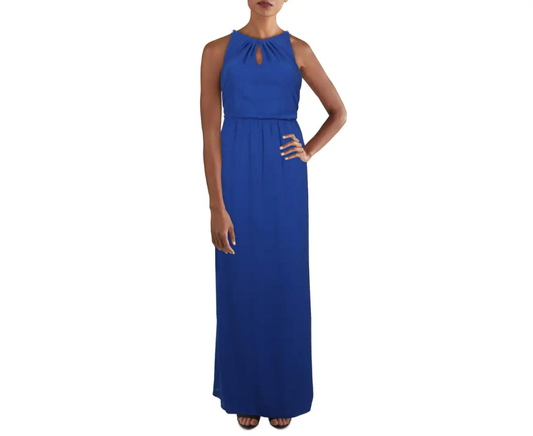 LAUREN RALPH LAUREN Women's Royal Cobalt Blue Sleeveless Evening Dress