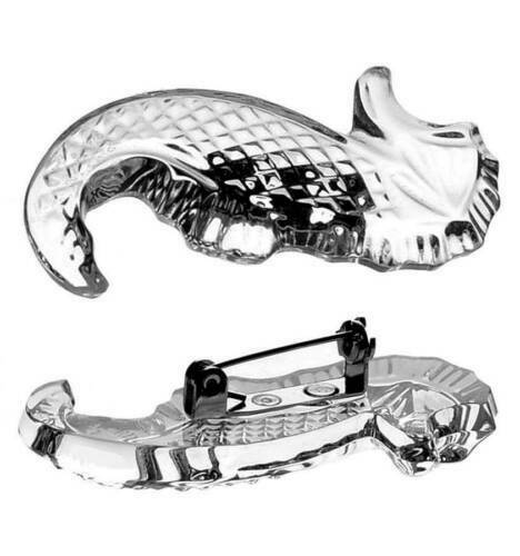 WATERFORD Crystal Seahorse Brooch Pin