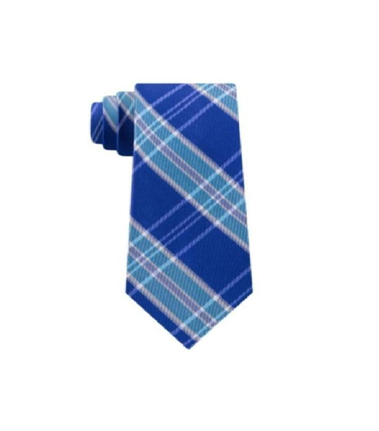 TOMMY HILFIGER Plaid 'Vincent' Aqua Blue Men's Classic Tie